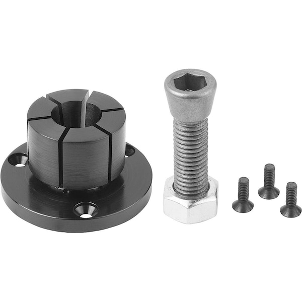 Mandrel Collet, Structural Steel Black Oxidized, Comp:Mild Steel Case-Hardened, D=103, F3=44, 5